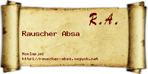 Rauscher Absa névjegykártya